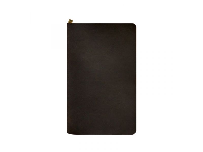 Кожаный блокнот (софт-бук) 8.0 на резинке темно-коричневый Crazy Horse, фото 5