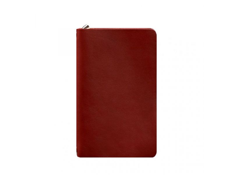 Кожаный блокнот (софт-бук) 8.0 на резинке красный краст, фото 5
