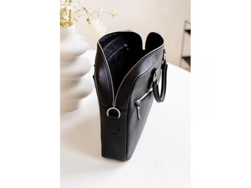 Кожаная деловая сумка Briefcase 2.0 черная, фото 6