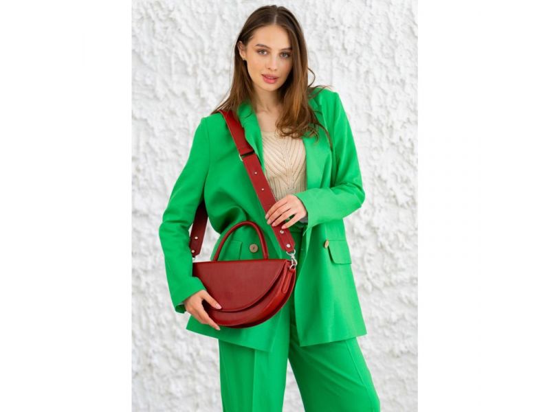 Женская кожаная сумка Сhris maxi красная, фото 2