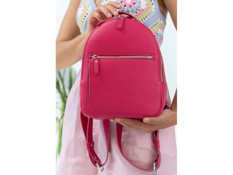 Кожаный рюкзак Groove S фуксия, фото 4