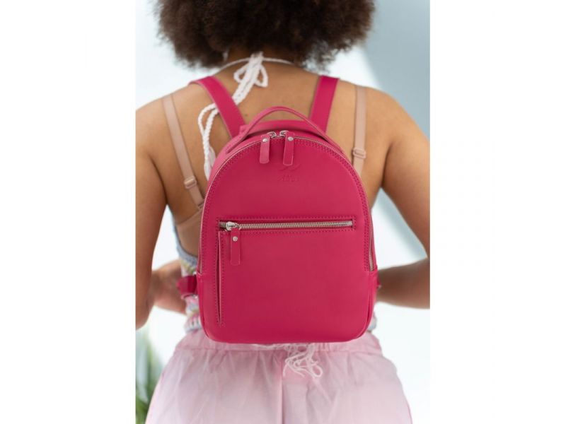 Кожаный рюкзак Groove S фуксия, фото 6