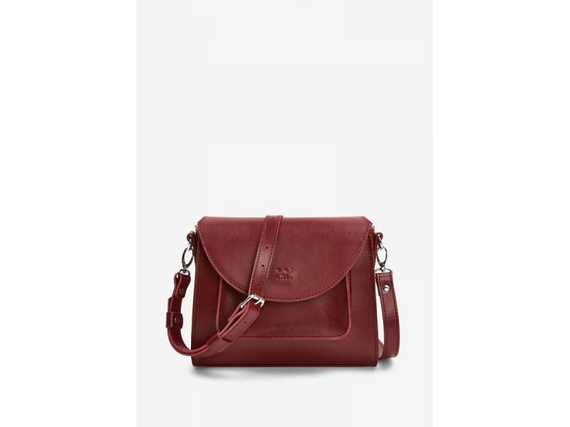 Женская кожаная сумка Liv бордовая, фото 2
