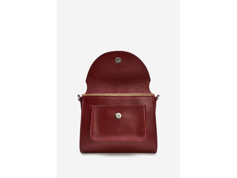 Женская кожаная сумка Liv бордовая, фото 4