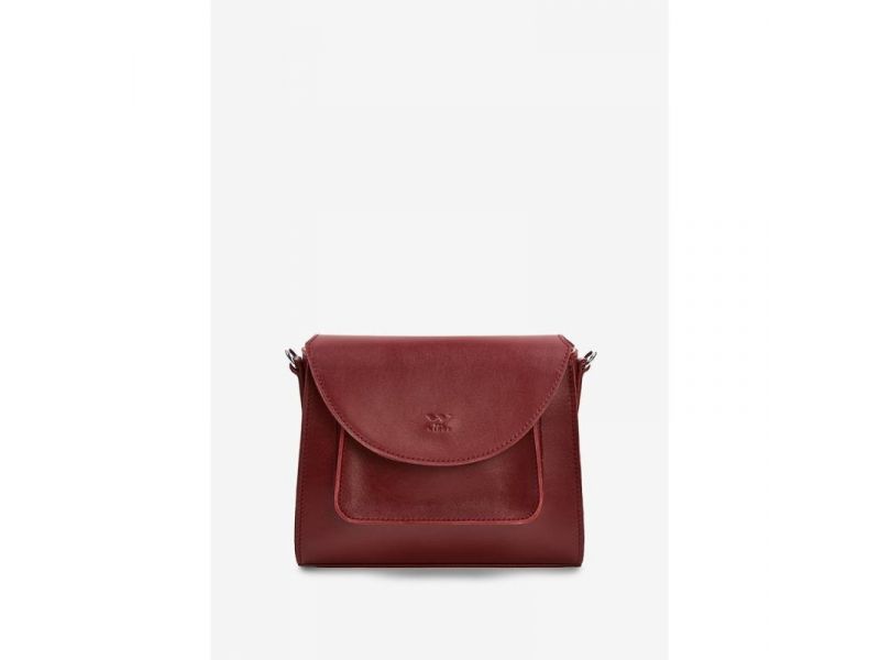 Женская кожаная сумка Liv бордовая, фото 5