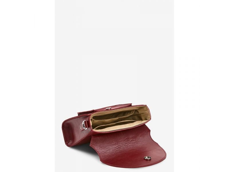 Женская кожаная сумка Liv бордовая, фото 8