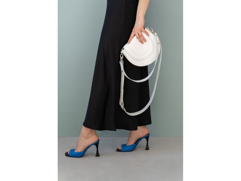 Женская кожаная сумка Mandy белая, фото 5