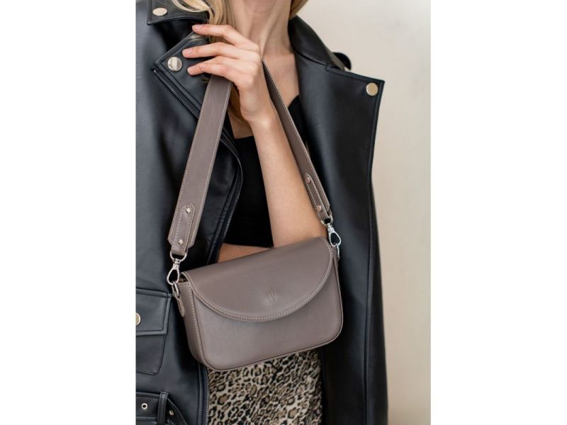 Женская кожаная сумка Molly темно-бежевая (мокко), фото 1