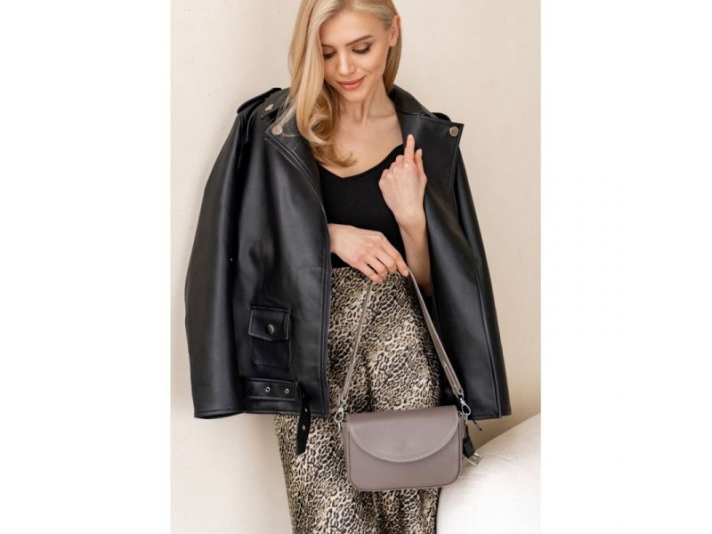 Женская кожаная сумка Molly темно-бежевая (мокко), фото 2