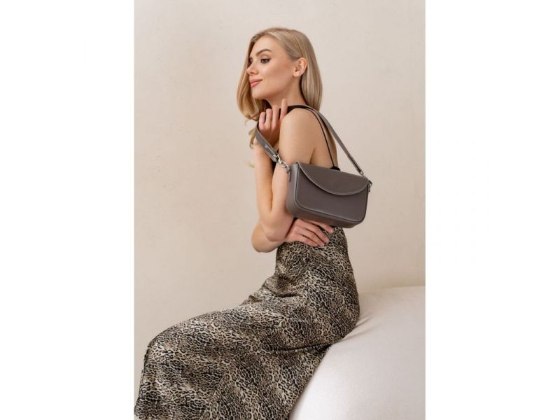 Женская кожаная сумка Molly темно-бежевая (мокко), фото 3