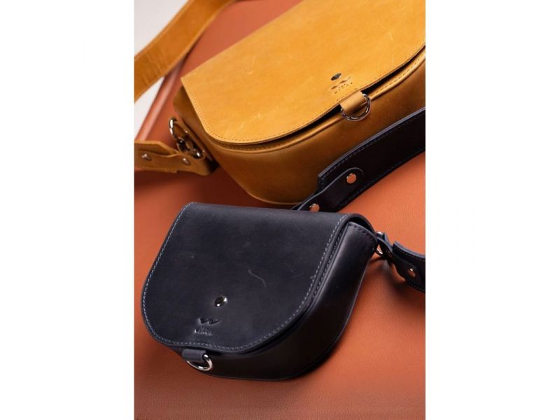 Женская кожаная сумка Ruby S синяя винтажная, фото 1