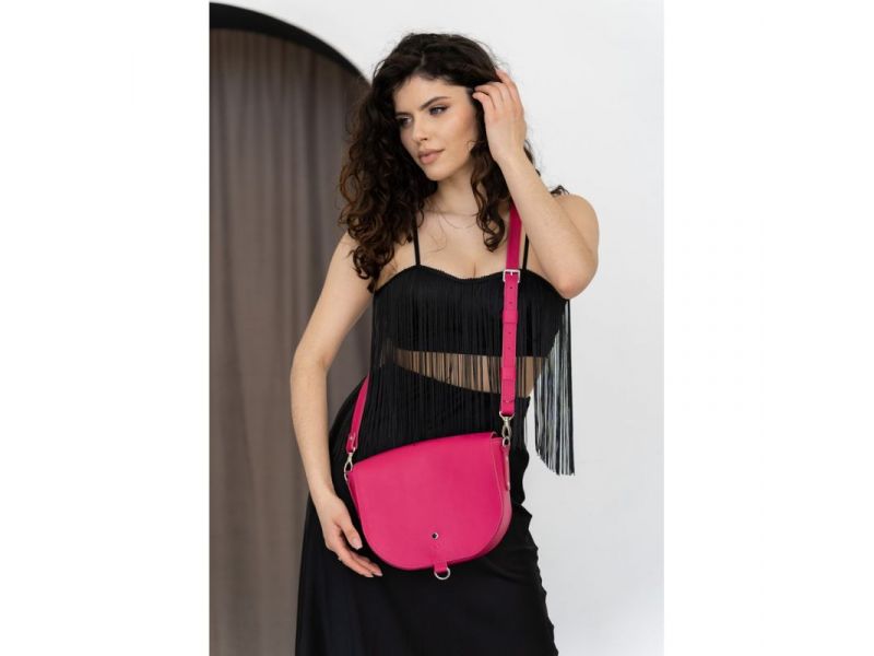 Женская кожаная сумка Ruby L фуксия, фото 1