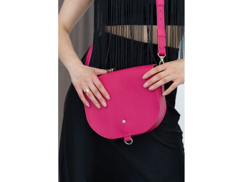 Женская кожаная сумка Ruby L фуксия, фото 3