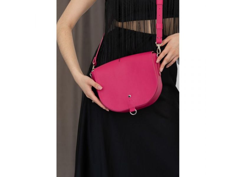 Женская кожаная сумка Ruby L фуксия, фото 5
