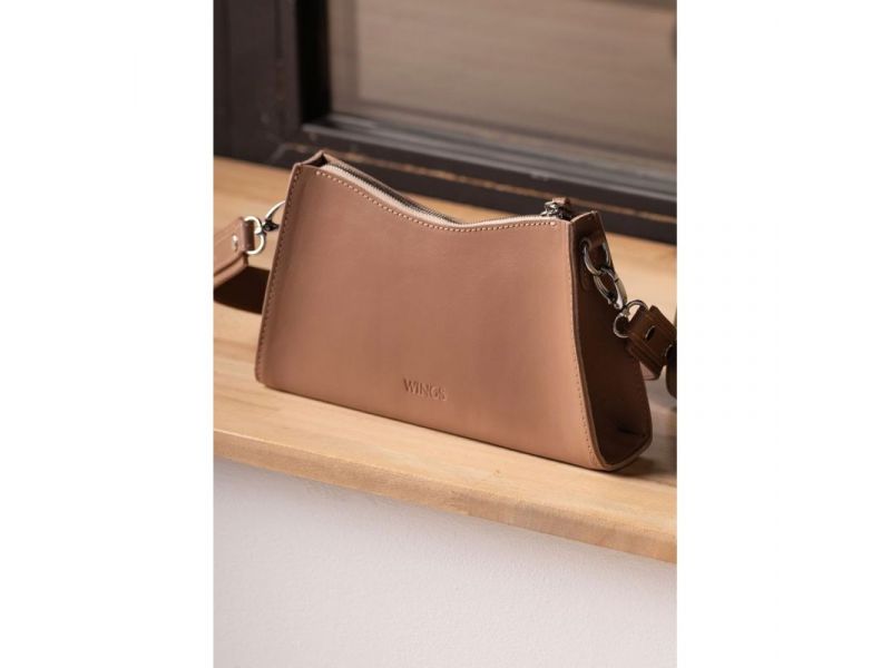 Женская кожаная сумка Sally карамель краст, фото 1