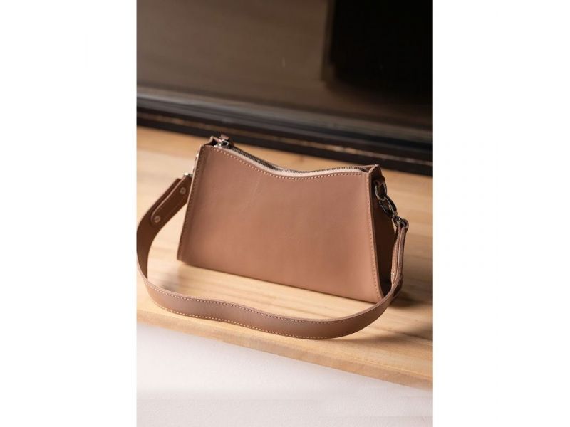 Женская кожаная сумка Sally карамель краст, фото 2