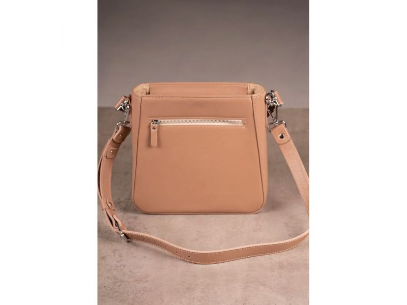 Женская кожаная сумка Stella карамель краст, фото 3