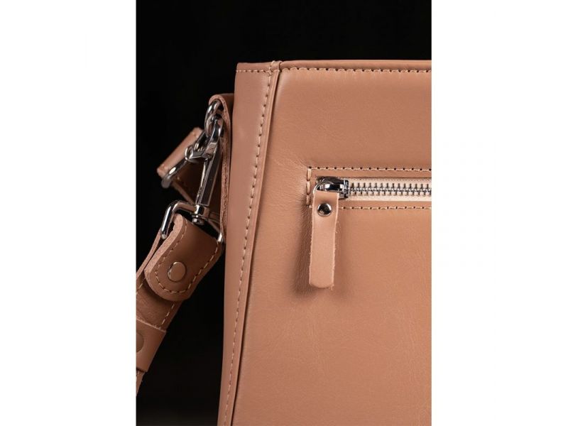 Женская кожаная сумка Stella карамель краст, фото 4