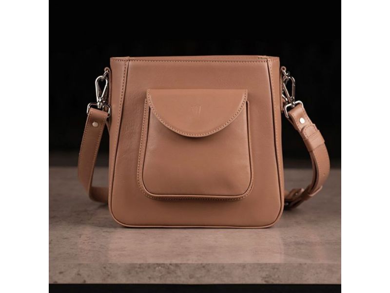 Женская кожаная сумка Stella карамель краст, фото 7