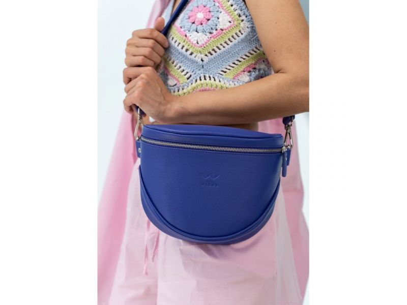 Кожаная сумка поясная-кроссбоди Vacation фиолетовый флотар, фото 3