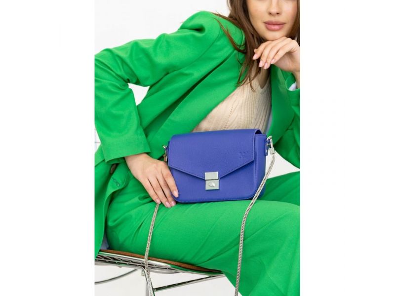 Женская кожаная сумочка Yoko фиолетовый флотар, фото 7