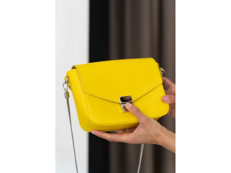 Женская кожаная сумочка Yoko желтый краст, фото 3