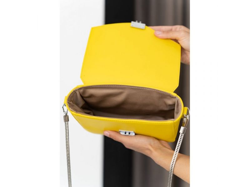 Женская кожаная сумочка Yoko желтый краст, фото 4