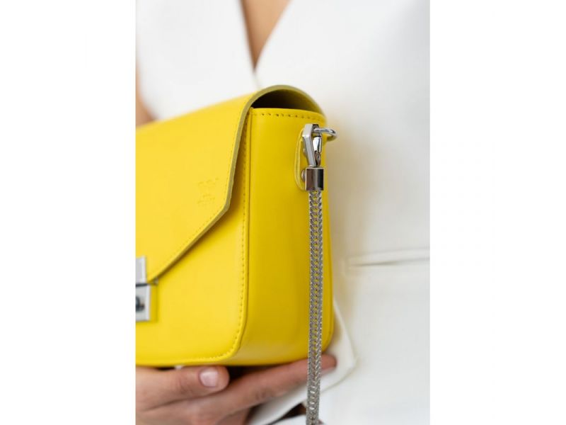 Женская кожаная сумочка Yoko желтый краст, фото 5