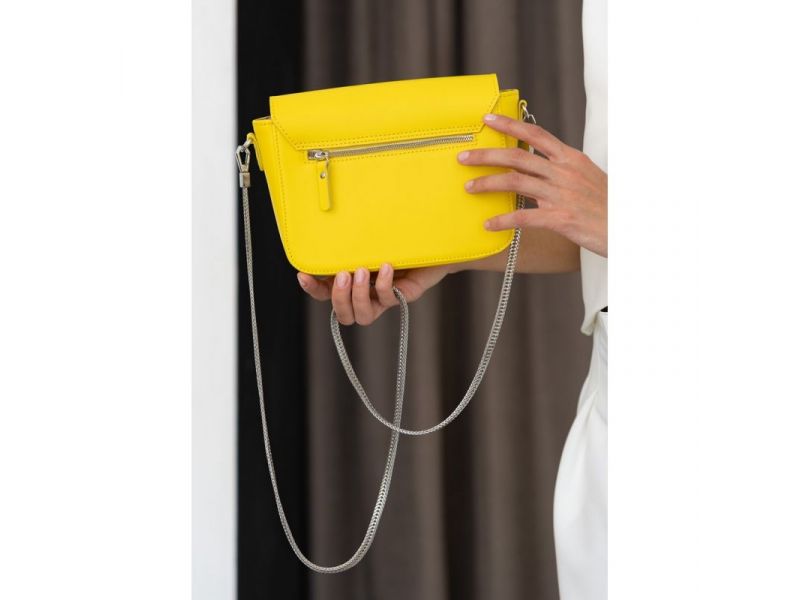 Женская кожаная сумочка Yoko желтый краст, фото 6