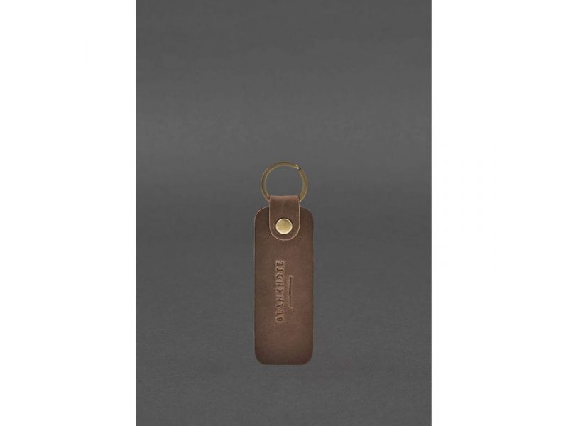 Кожаный брелок для Авто Skoda темно-коричневый Crazy Horse, фото 2