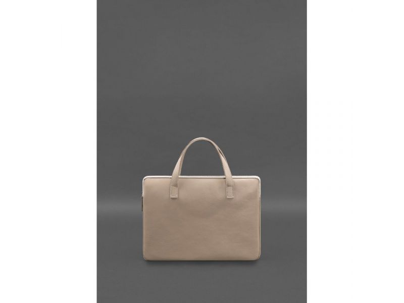 Кожаный чехол с ручками для ноутбука 13 дюйм Светло-бежевый, фото 2