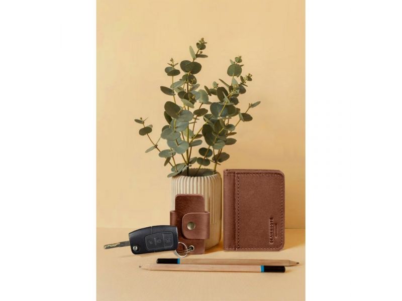 Набор кожаных аксессуаров AUTO 1.0 светло-коричневый, фото 1