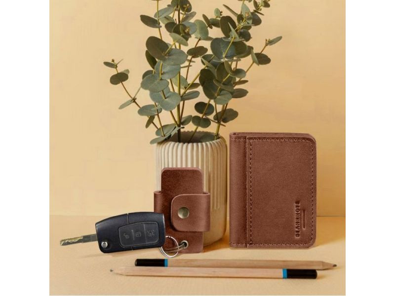Набор кожаных аксессуаров AUTO 1.0 светло-коричневый, фото 3