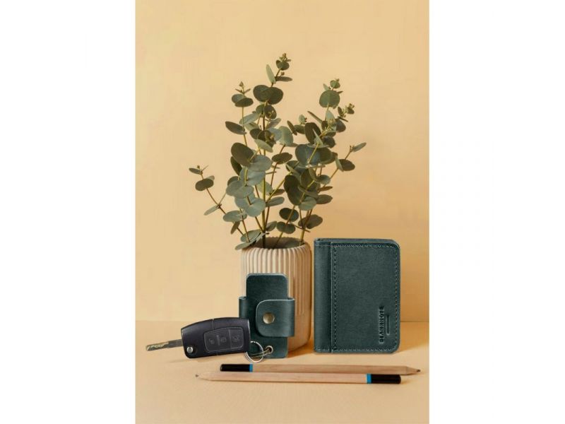 Набор кожаных аксессуаров AUTO 1.0 зеленый, фото 1