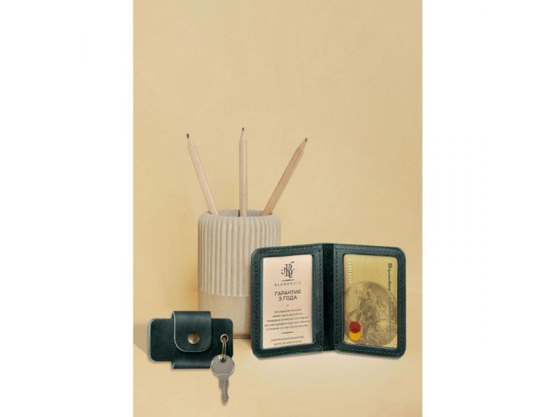 Набор кожаных аксессуаров AUTO 1.0 зеленый, фото 2