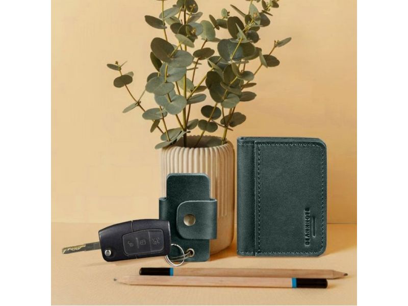 Набор кожаных аксессуаров AUTO 1.0 зеленый, фото 3