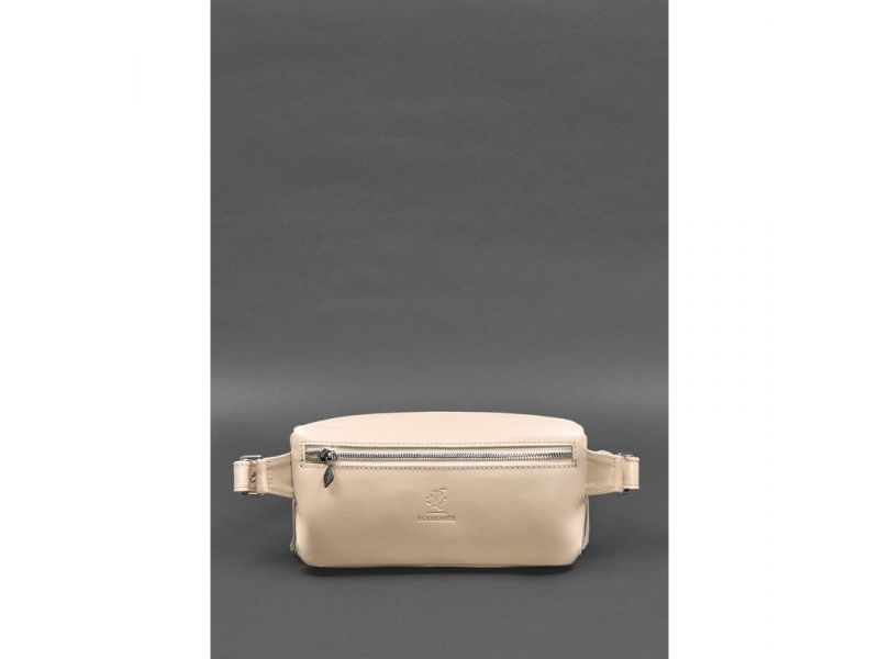 Кожаная женская сумка на пояс Spirit светло-бежевая краст, фото 5