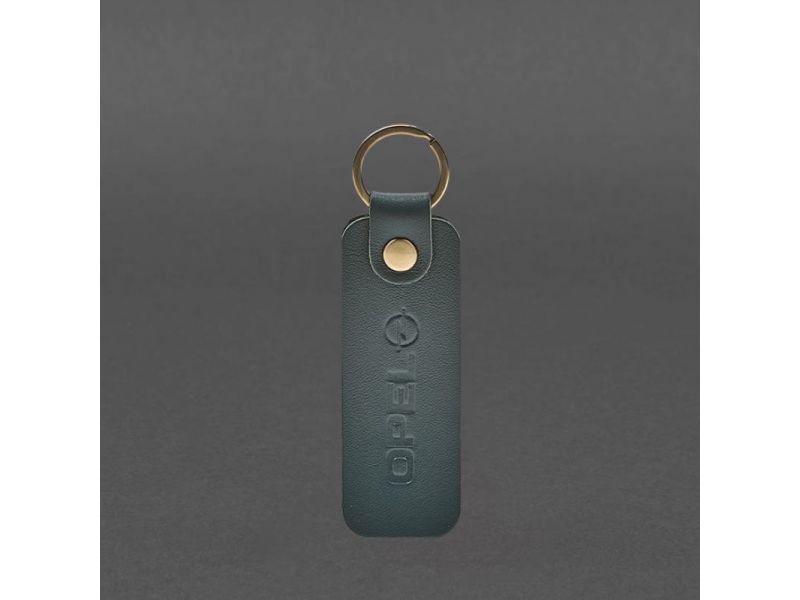 Кожаный брелок для Авто Opel зеленый краст, фото 3