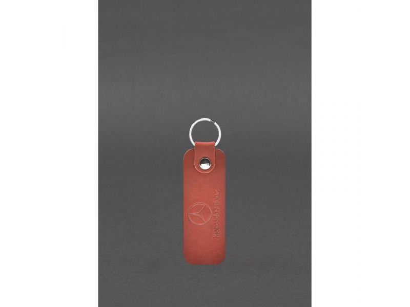 Кожаный брелок для Авто Mercedes коралловый Crazy Horse, фото 1