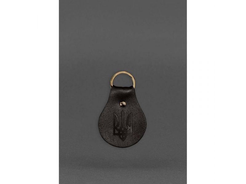 Кожаный брелок Патриотический с гербом темно-коричневый, фото 1