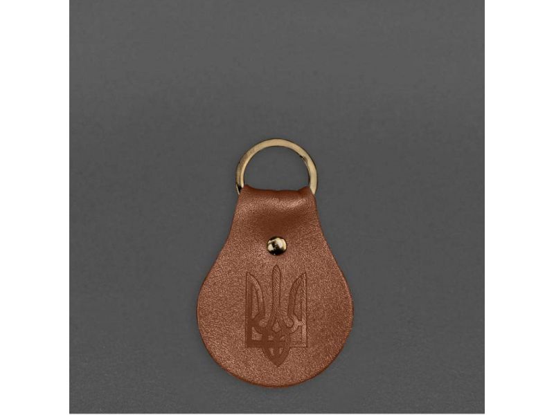 Кожаный брелок Патриотический с гербом светло-коричневый, фото 3