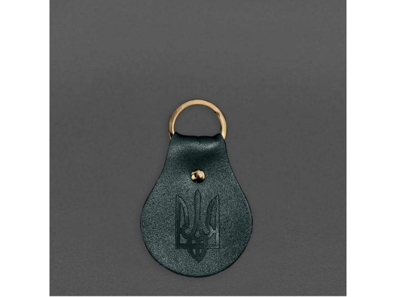 Кожаный брелок Патриотический с гербом зеленый, фото 3
