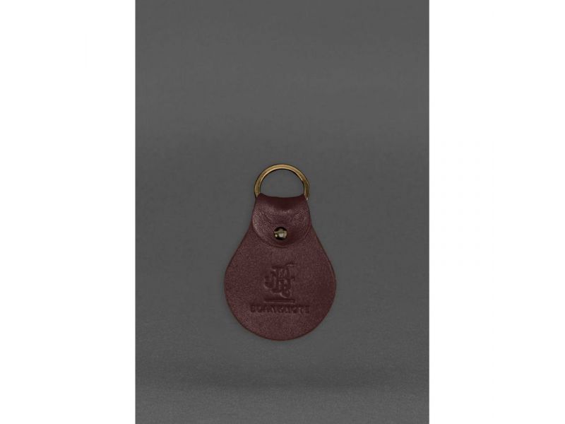 Кожаный брелок Патриотический с гербом бордовый, фото 2