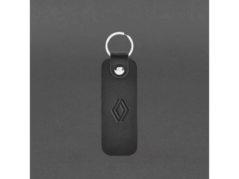 Кожаный брелок для Авто Renaulti черный краст, фото 3