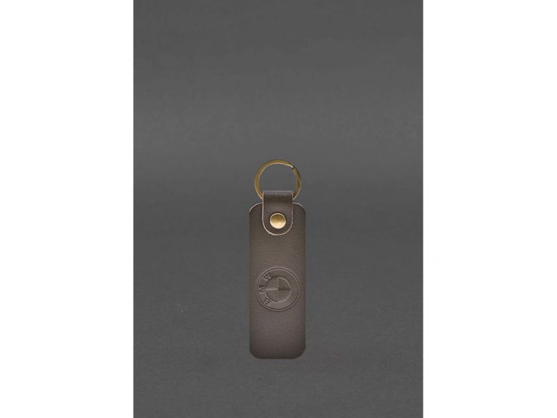 Кожаный брелок для Авто BMW темно-коричневый краст, фото 1