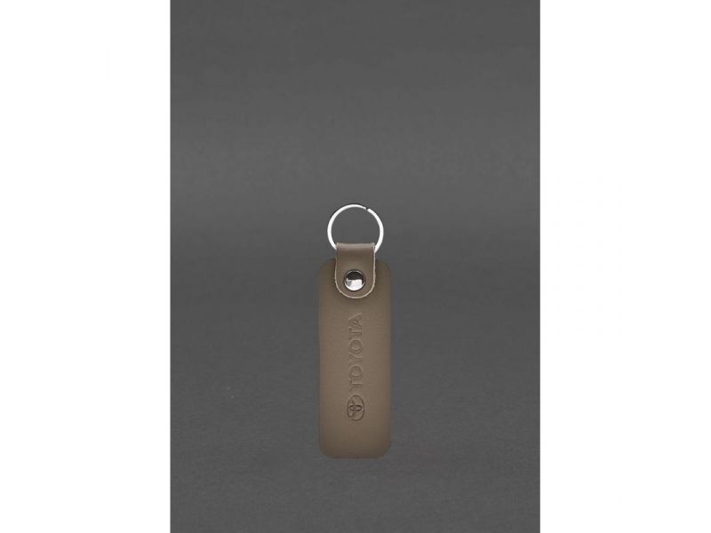 Кожаный брелок для Авто Toyota темно-бежевый краст, фото 1