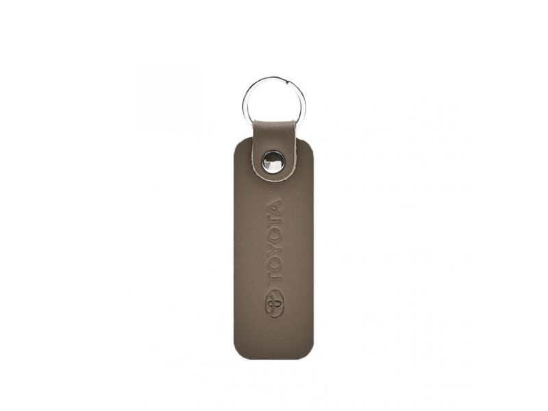 Кожаный брелок для Авто Toyota темно-бежевый краст, фото 4