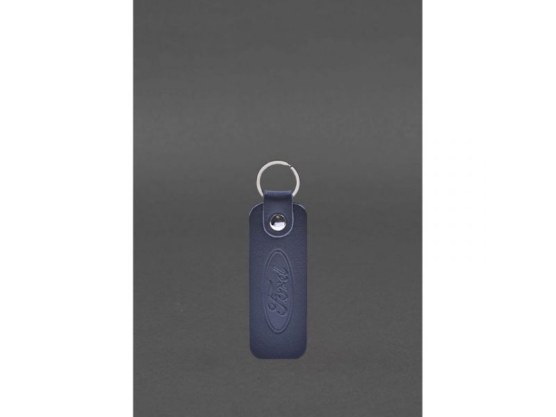 Кожаный брелок для Авто Ford темно-синий краст, фото 1