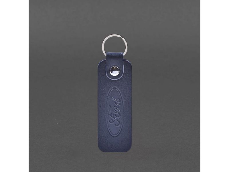 Кожаный брелок для Авто Ford темно-синий краст, фото 3