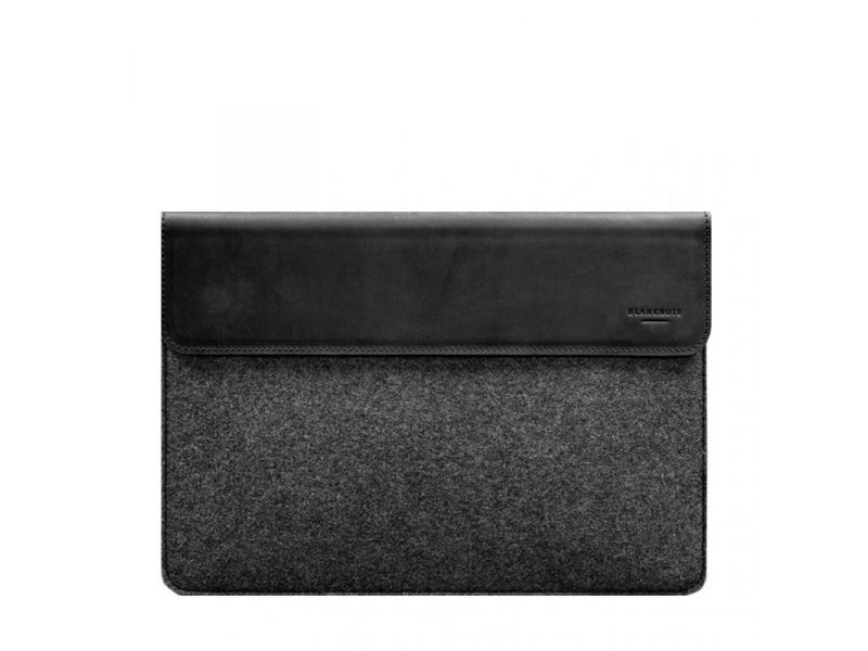 Чехол-конверт с клапаном кожа+фетр для MacBook 14&amp;quot; Черный  Crazy Horse, фото 6